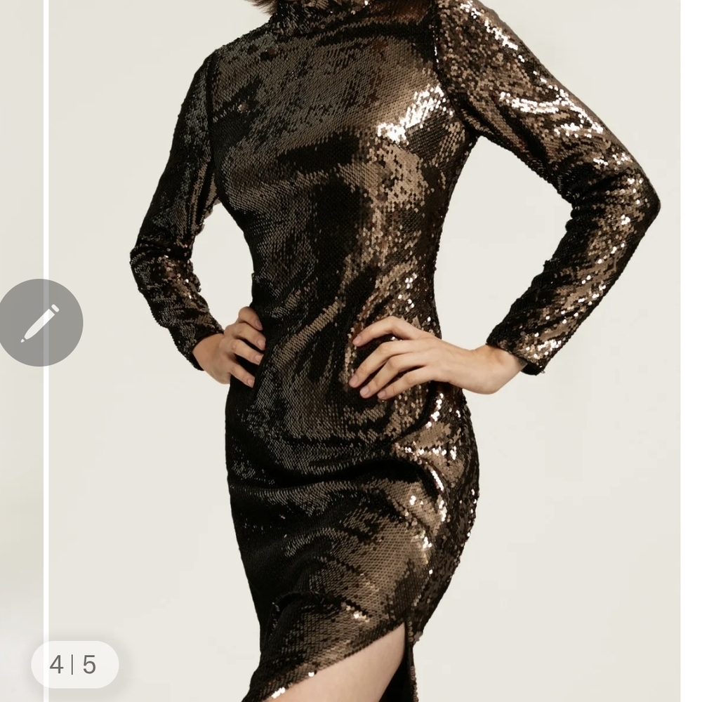 Brand New Ted Baker London Shimmering Dark Brown Sequin Dress- Size 2